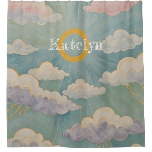 Omarm van de dageraad gepersonaliseerd douchegordijn (Voorkant)