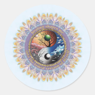 Omarm Verandering Ware Versie van Zelfbevestiging Ronde Sticker