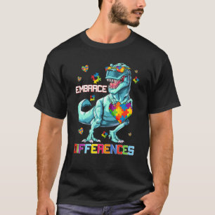 Omarm Verschil Dinosaurus Puzzel Autisme Bewustzi T-shirt