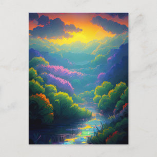 Omarmen van de magie van het bos in de schemering briefkaart