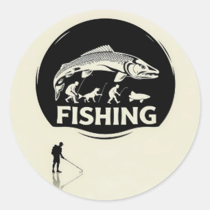 Omarming van de Kunst van het Vissen: Een Reis Doo Ronde Sticker