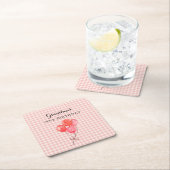 Oma's 90ste verjaardag vierkante kartonnen onderzetter (Insitu)