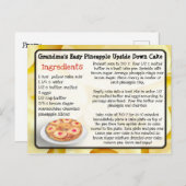 Oma's ananas ondersteboven Cake Recept Kaart (Voorkant / Achterkant)