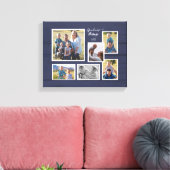 Oma's Blessings Navy Wood 6 Foto Collage Canvas Afdruk (Insitu (Woonkamer))