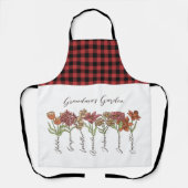 Oma's Bloemtuin 7 Grootkinderen Naam Floral Schort (Voorkant)