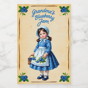 Oma's Blueberry Jam Eetlabel Voedselcontainer Etiket