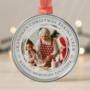 Oma's Christmas Baking Crew Foto Bewaarsake Metalen Ornament