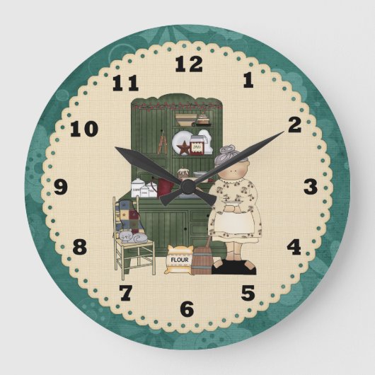 Oma's Country Kitchen Clock Grote Klok (Voorkant)