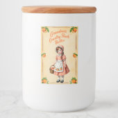 Oma's Country Peach Butter Voedselcontainer Etiket (Voorkant)