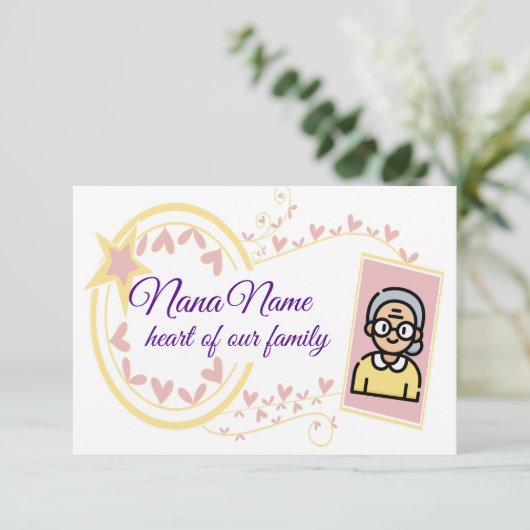 Oma's Day  Badge Design Bedankkaart (Staand voorkant)