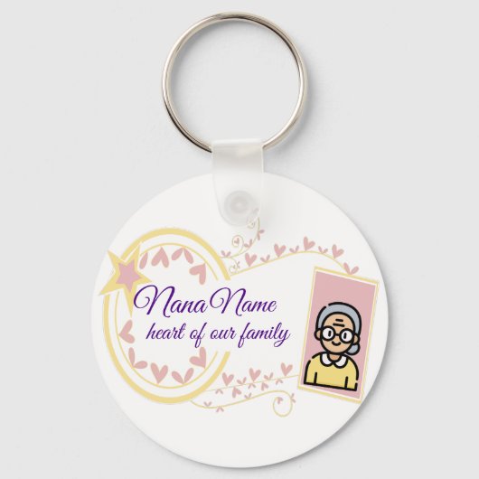 Oma's Day Badge Design Sleutelhanger (Voorkant)