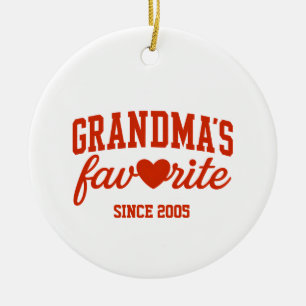 Oma's favoriete, grappig cadeau voor Kerstmis Keramisch Ornament