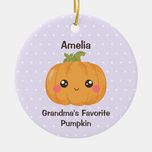 Oma's favoriete pompoen aangepaste kleinkind naam keramisch ornament (Voorkant)