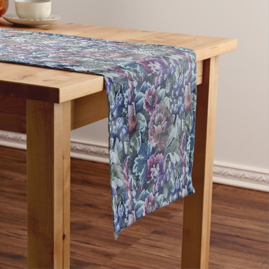 Oma's Floral Couch Pattern Afbeelding Korte Tafelloper (Voorbeeld)