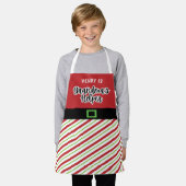 Oma's Helper Rood en Groen Kerstmis Schort (Gedragen)