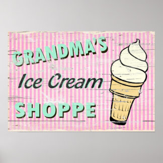 Oma's Icecream Poster