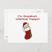 Oma's kerstcadeau Tshirts en geschenken Feestdagenkaart (Voorkant / Achterkant)