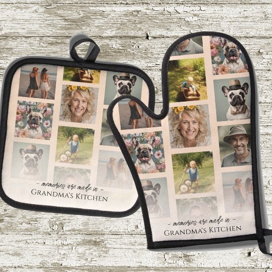 Oma's Keuken Grootkinderen Meerdere foto Ovenwant & Pannenlap Set