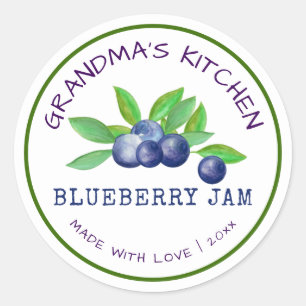 Oma's Keuken Met Liefde Gemaakte Bosbessenjam Ronde Sticker