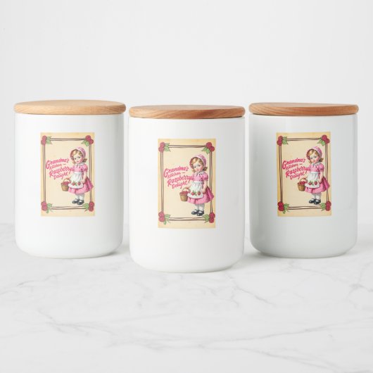 Oma's Keuken Raspberry Delight Voedselcontainer Etiket (Flessen)