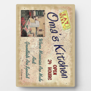 Oma's Keuken waar kleinkinderen gespuugd plaque zi Fotoplaat