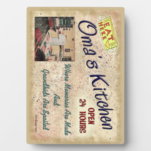 Oma's Keuken waar kleinkinderen gespuugd plaque zi Fotoplaat (voorkant)