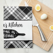 Oma's Keuken Zwart-wit Plaid Theedoek (Quarter Fold)