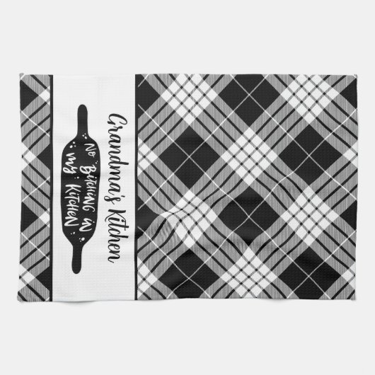 Oma's Keuken Zwart-wit Plaid Theedoek (Horizontaal)