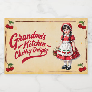 Oma's Kitchen - Cherry Delight -  Voedselcontainer Etiket
