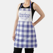 Oma's Kitchen Custom Periwinkle Gingham Check Schort (Insitu)