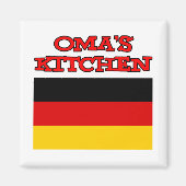 Oma's Kitchen Grandma German Flag Magneet (Voorkant)