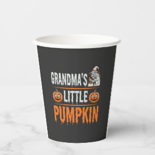 Oma's Kleine Pompoen Halloween Heks Ontwerp Papieren Bekers