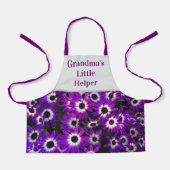 Oma's Little Helper Levendige Paarse Bloem Bloemen Schort (Voorkant)