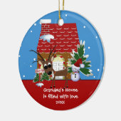 Oma's Love House Kerstversiering Keramisch Ornament (Links)