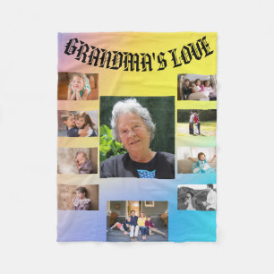Oma's Love Roze Paarse Blauw 10 Foto's Fleece Deken