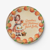  oma's ouderwetse perzikboter papieren bordje (Voorkant)