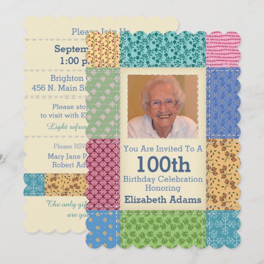 Oma's Quilt Custom Foto | Kies uw jaar Kaart (Voorkant / Achterkant)