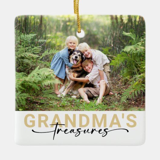 Oma's Schatten Foto Keepsake Keramisch Ornament (Voorkant)