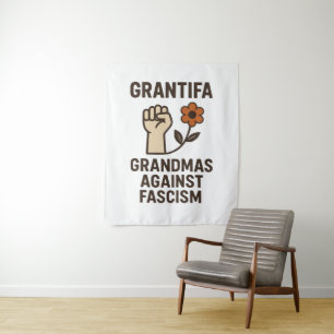 Oma's Tegen Fascisme Poster Wandkleed