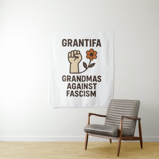 Oma's Tegen Fascisme Poster Wandkleed (In situ)