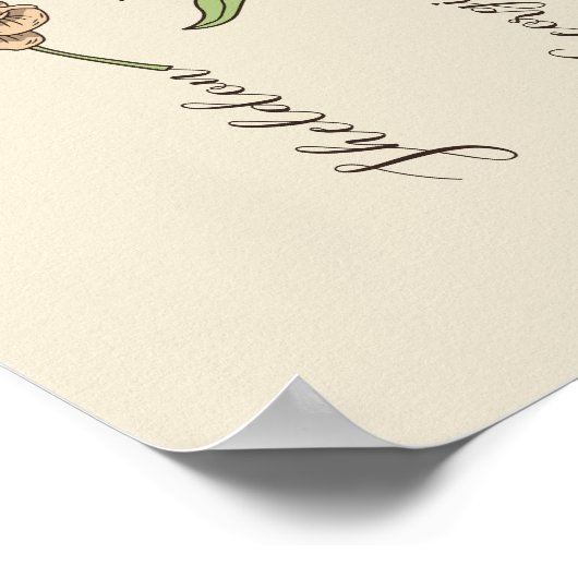 Oma's Tuin Bloem 3 Grootkinderen Naam Floral Poster (Hoek)