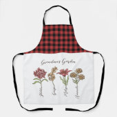 Oma's Tuin Bloem 4 Grootkinderen Naam Floral Schort (Voorkant)