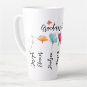 Oma's Tuin Bloem Grootkind Naam Latte Mok (Linkerhoek)