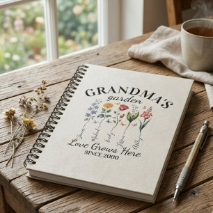 Oma's Tuin Geboorte Bloemen Liefde Groeit Hier Notitieboek