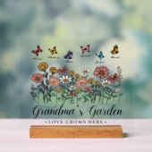 Oma's tuin Modern Keepsake 6 aangepaste namen Acryl Bord (Neutraal)