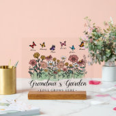 Oma's tuin Modern Keepsake 6 aangepaste namen Acryl Bord (Huwelijk)