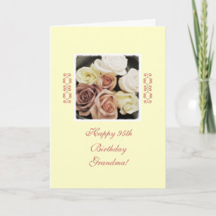 Oma's verjaardag rozen pastel kaart