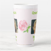 Oma's Waterverf Roos KINDER FOTO Latte Mok (Voorkant)