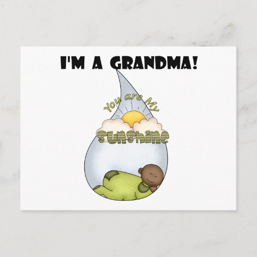 Oma's zonneschijn-Afro-Amerikaanse jongen Briefkaart (Voorkant)