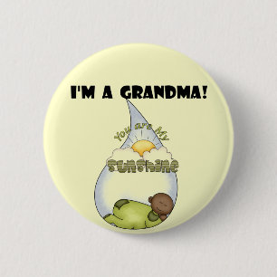 Oma's zonneschijn-Afro-Amerikaanse jongen Ronde Button 5,7 Cm